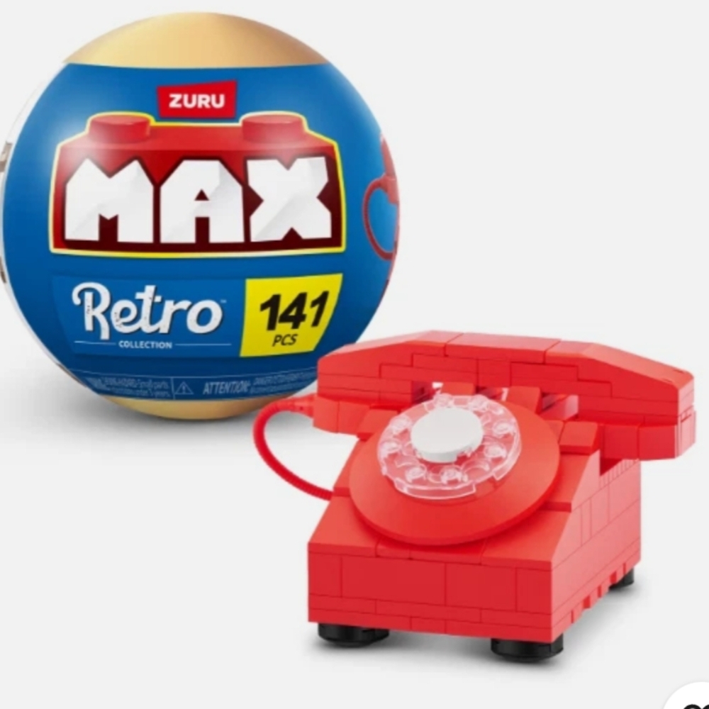 2/$30 Max Retro Red Toy Phone Building Set 8+